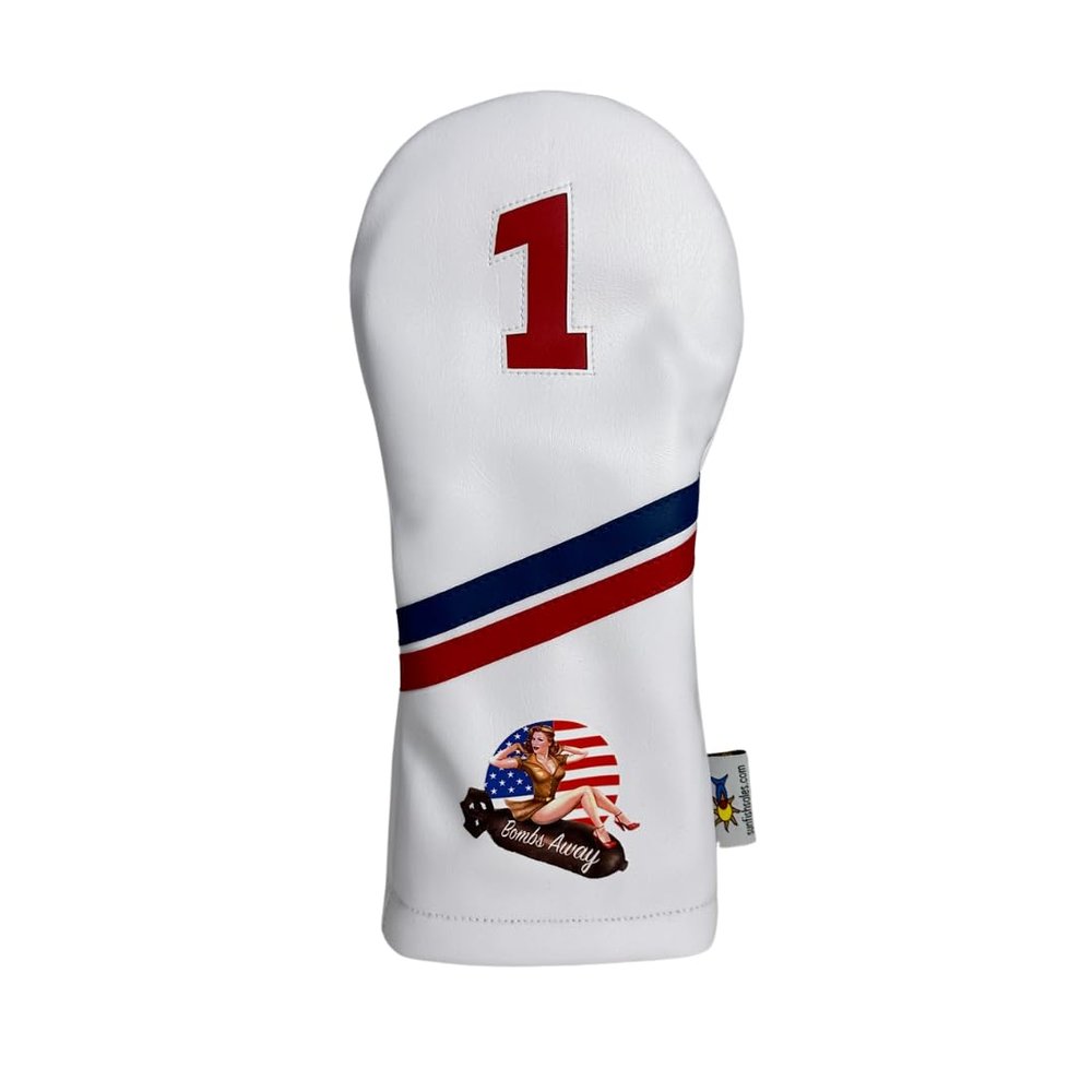 Bombs Away Pin Up Girl Sunfish Leather Driver Golf Club Headcover