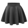 MBJ WB829 Womens Basic Versatile Stretchy Flared Casual Midi Skater Skirt XXXL Charcoal view 1