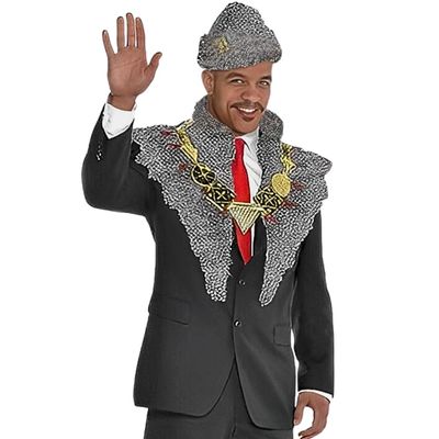 SUIT YOURSELF Coming to America Prince Akeem Costume Accessory Supplies for Adults, Include a Hat, Stole, and Necklace, Multicolor, One Size