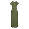 Clopon Women's Long Maxi Dresses, Short Sleeve Dress with Pockets for Ladies Solid Round Neck Party Dress (M, Green) view 4
