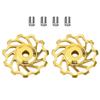 Bicycle Derailleur Pulley Set, 11T/13T Aluminum Alloy Ceramic Bearing Rear Wheel with Adapters, Golden view 1