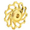 Bicycle Derailleur Pulley Set, 11T/13T Aluminum Alloy Ceramic Bearing Rear Wheel with Adapters, Golden view 2