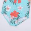 Freebily Kids Baby Girls Cute One-Piece Hawaii Palm Trees Swimsuit Long Sleeve Rash Guard Shirt Swimwear Bathing Suit Cyan 12-18 Months view 4