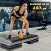 HomGarden 43" Adjustable Aerobic Stepper Workout Step w/ 4 Risers Fitness & Exercise Platform Trainer Stepper Exercise Step Platform view 2