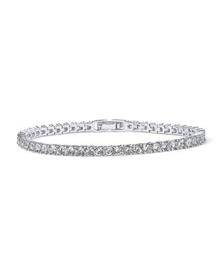 PAVOI Cubic Zirconia Classic Tennis Bracelet for Women, 7" White Gold