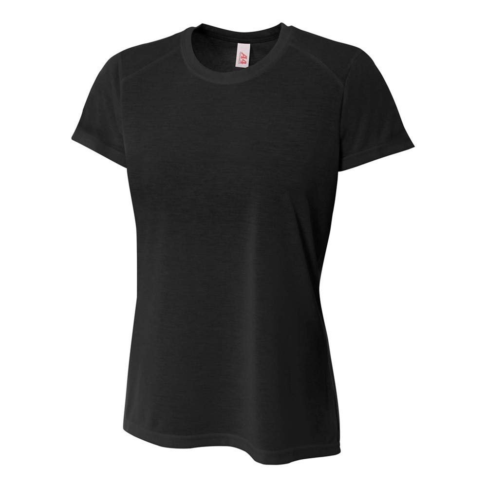 A4 Sportswear Ladies 2XL Black Polyester Tee