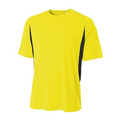 A4 Sportswear Adult Large Safety Yellow/Black Cooling Tee