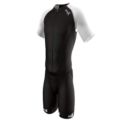 Sparx Mens Elite Aerosuit Triathlon Suit Mens Short Sleeve Tri Suit Skinsuit (Black, 3XL)