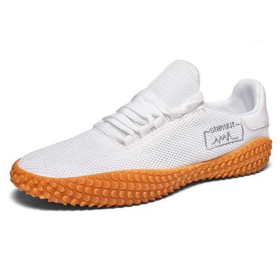 ILINXUAN Mens Breathable Mesh Lightweight Running Shoes Fashion Appearance Sports Shoes Non-Slip Daily Hiking Shoes White 9 US
