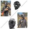 JFFCESTORE Tactical Mask and Fast Helmet,Protective Full Face Clear Goggle Skull mask, Adjustable Chin Strap Large Size for Adult (Mask+Helmet Black) view 2