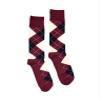 Bop Classy Men's Dress Crew Socks Argyle Pattern 2 Pair Set - Premium Cotton (Pink & Burgundy) view 3