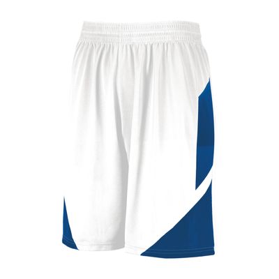 Augusta Sportswear Youth Step-Back Basketball Shorts, White/Royal, XL