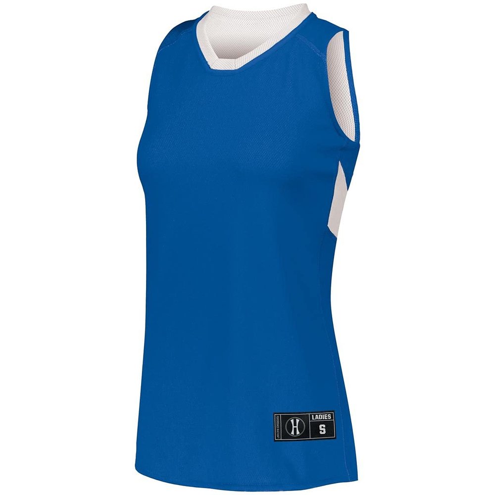 Holloway Sportswear Womens Dual-Side Single Ply Basketball Jersey L Royal/White