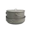 Jolmo Lander Ultralight Backpacking Camping Pot and Frying Pan Set,Titanium Pot 1950ml with Bail Handle Titanium Frying Pan D175mm view 1
