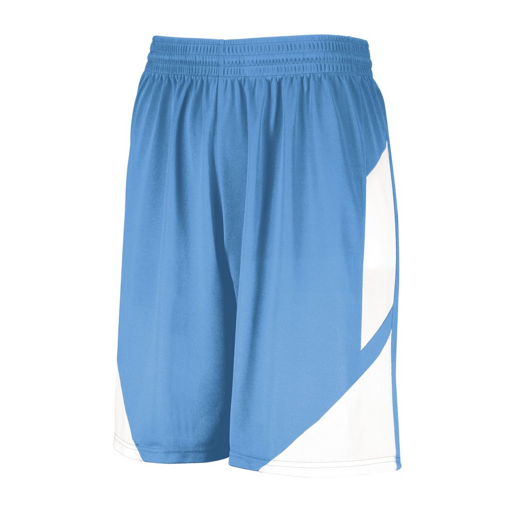 Augusta Sportswear Youth Step-Back Basketball Shorts, Columbia Blue/White, M
