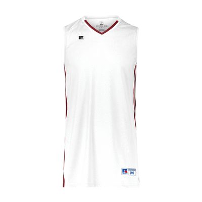 Russell Athletic Legacy Basketball Jersey White/Cardinal L