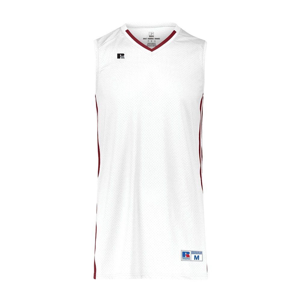 Russell Athletic Legacy Basketball Jersey White/Cardinal L