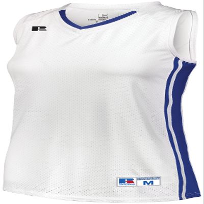 Ladies Legacy Basketball Jersey White/Royal 2XL