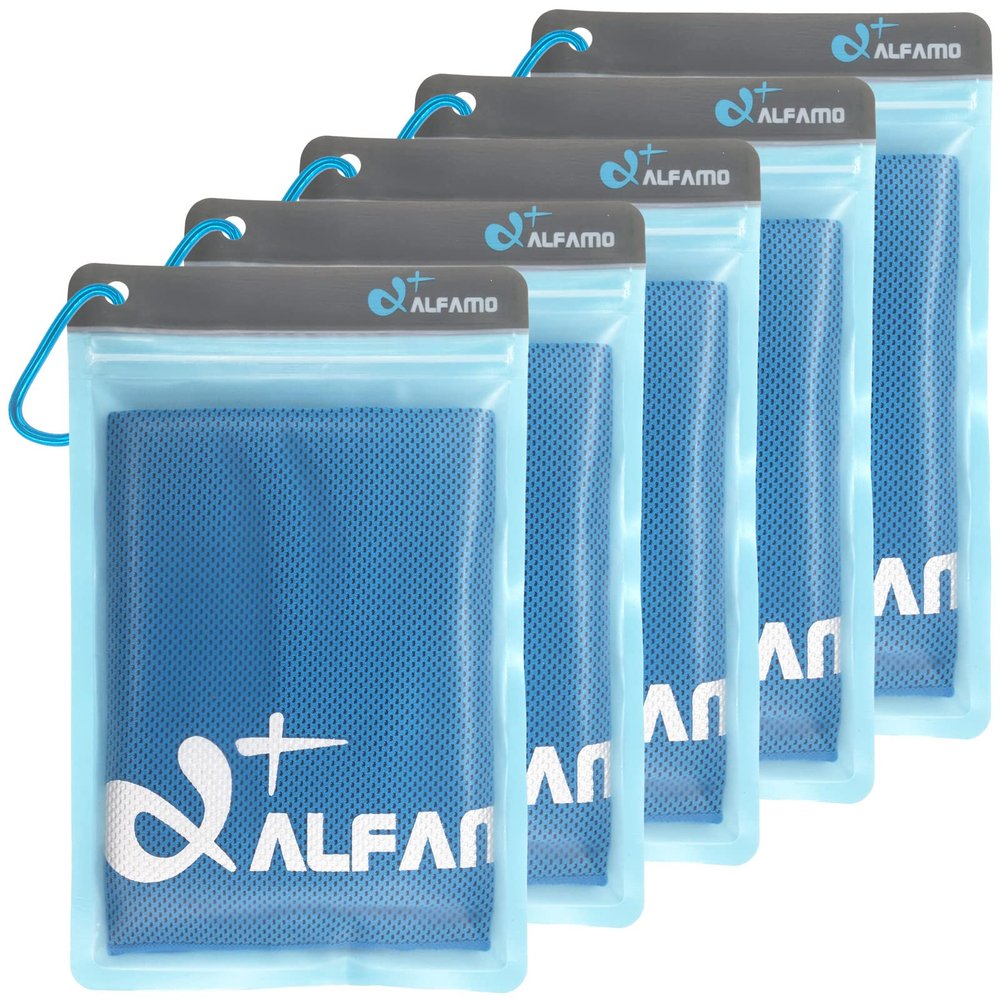 Bulk Cooling Towels for Face & Neck - 5 Pack Blue (S) Chilly Pads, Stay Cool