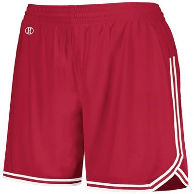 Holloway Sportswear Womens Retro Basketball Shorts L Scarlet/White