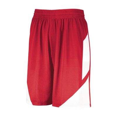Augusta Sportswear Youth Step-Back Basketball Shorts, Red/White, L