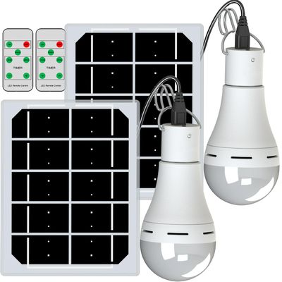 Flyhoom Portable Solar Light Bulbs for Indoor Home and Chicken Coop, Chicken Coop Light with Timer, LED Solar Lights for Indoor Emergency Power Outage