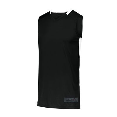 Augusta Sportswear Youth Step-Back Basketball Jersey, Black/White, M