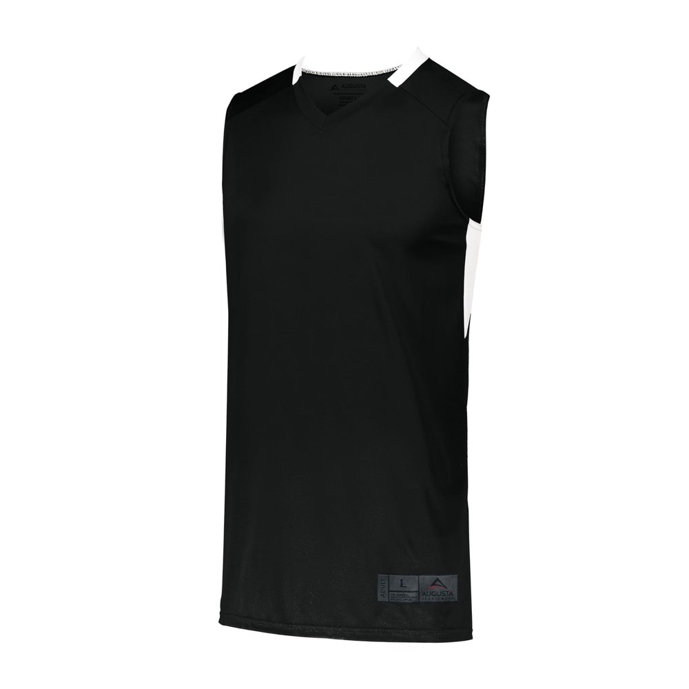 Augusta Sportswear Youth Step-Back Basketball Jersey, Black/White, M