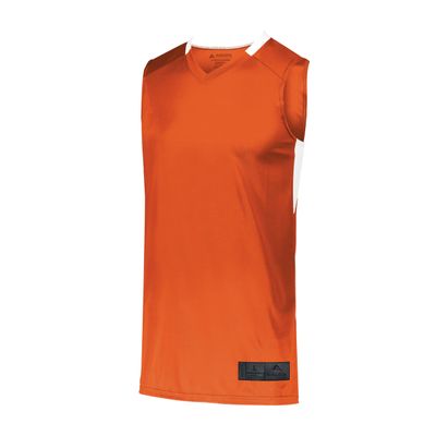 Augusta Sportswear Youth Step-Back Basketball Jersey, Orange/White, L