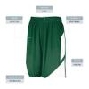 Augusta Sportswear Youth Step-Back Basketball Shorts, Dark Green/White, XL view 4