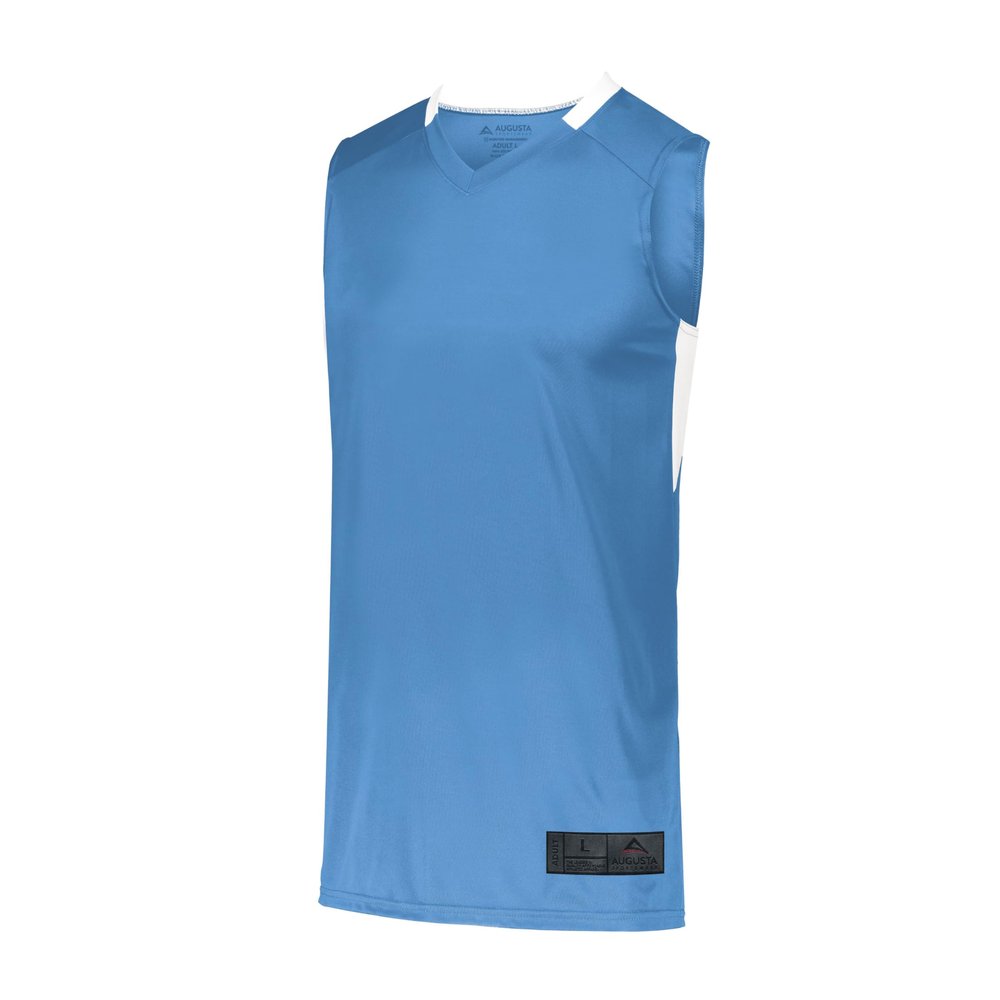 Augusta Sportswear Youth Step-Back Basketball Jersey, Columbia Blue/White, M