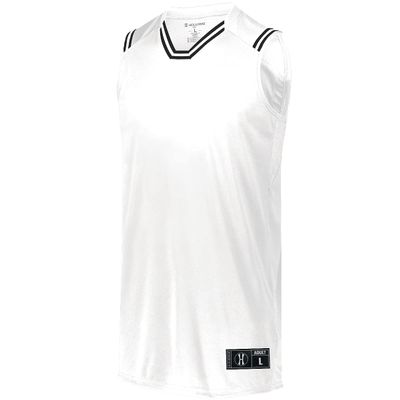 Holloway Sportswear Boys Retro Basketball Jersey XL White/Black