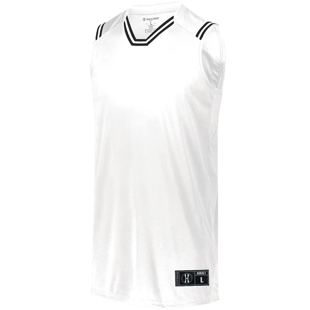 Holloway Sportswear Boys Retro Basketball Jersey XL White/Black