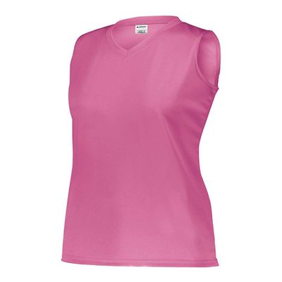 Augusta Sportswear Ladies Sleeveless Wicking Attain Jersey, Electric Pink, XL