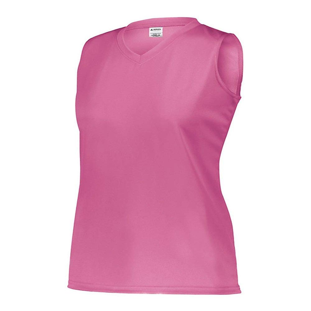 Augusta Sportswear Ladies Sleeveless Wicking Attain Jersey, Electric Pink, XL