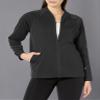 WonderWink Knits Women's Fleece Full-Zip Jacket, Black, X-Small view 4