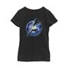 Marvel Girl's Tech Logo T-Shirt, Black, Medium view 1