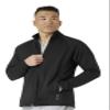 WonderWink Mens Fleece Full-Zip Jacket, Black, X-Small US view 1