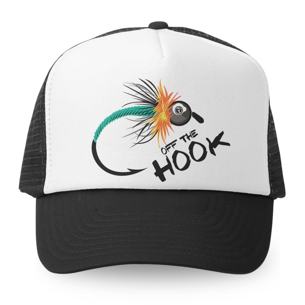 Grom Squad Kids Trucker Hat - Mesh Adjustable Baseball Cap for Boys & Girls - Baby, Infant, Toddler, School-Age Sizes (0-2yrs (Mini), Off The Hook, Black/White)