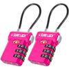 SURE LOCK TSA Approved Luggage Locks with Open Alert Indicator, 3 Digit Combination Cable Travel Lock for Suitcase, Backpack, Gym Locker, Toolbox, Carry On & Travel Bag(Rose 2 Pack) view 1