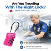 SURE LOCK TSA Approved Luggage Locks with Open Alert Indicator, 3 Digit Combination Cable Travel Lock for Suitcase, Backpack, Gym Locker, Toolbox, Carry On & Travel Bag(Rose 2 Pack) view 2