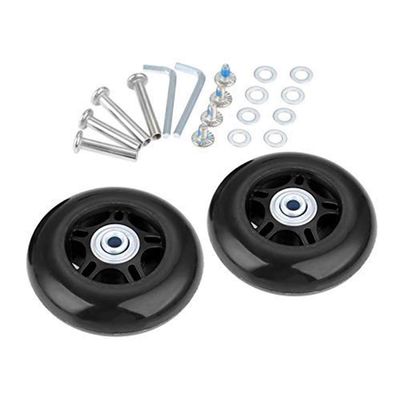 F-ber Luggage Suitcase Wheels Replacement Kit OD 80mm x 24mm/3.15"*0.94" w/abec 608zz skate Inline Outdoor Skate Replacement Wheels, Set of (2) (OD:80 W:24 ID:6 Axles:35/40mm)