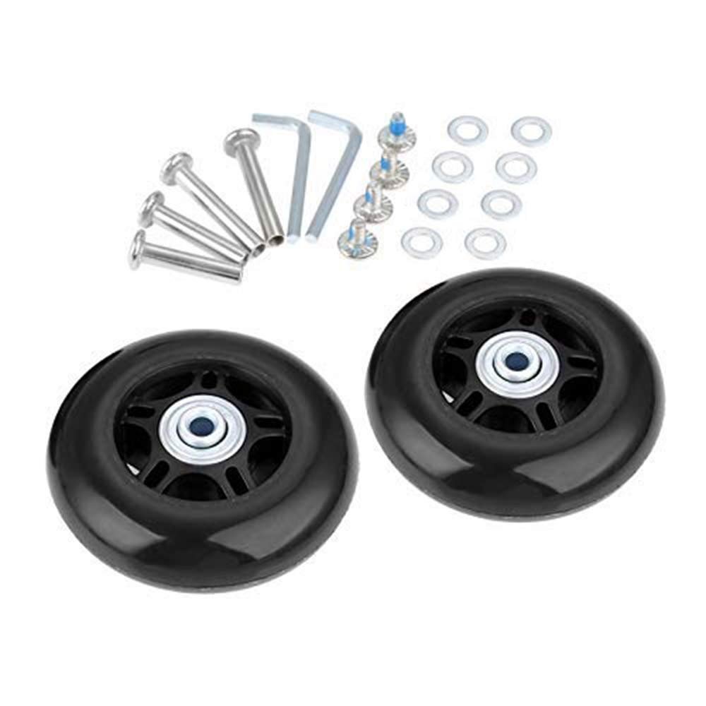 F-ber Luggage Suitcase Wheels Replacement Kit OD 80mm x 24mm/3.15"*0.94" w/abec 608zz skate Inline Outdoor Skate Replacement Wheels, Set of (2) (OD:80 W:24 ID:6 Axles:35/40mm)
