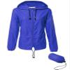 Avoogue Fall Lightweight Quilted Zip Up Sports Jacket Raincoat Women's Waterproof Windbreaker Packable Outdoor Hooded Rain Jacket Blue XXL view 1