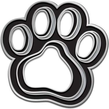 1.25"x1.25" Paw Print Pins, Paw Print Lapel Pins Great White and Black Enamel Paw Print Pin for School Events Silver 50 Pack