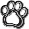 1.25"x1.25" Paw Print Pins, Paw Print Lapel Pins Great White and Black Enamel Paw Print Pin for School Events Silver 50 Pack view 1