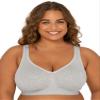 Fruit of the Loom Women's Plus Size Wireless Cotton Bra, Grey, 38C view 1