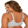 Fruit of the Loom Women's Plus Size Wireless Cotton Bra, Grey, 38C view 2