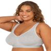 Fruit of the Loom Women's Plus Size Wireless Cotton Bra, Grey, 38C view 4