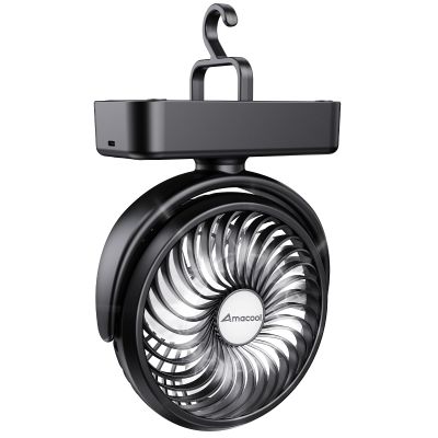 AMACOOL Portable Camping Fan with LED Lantern- 40H Work Time Rechargeable